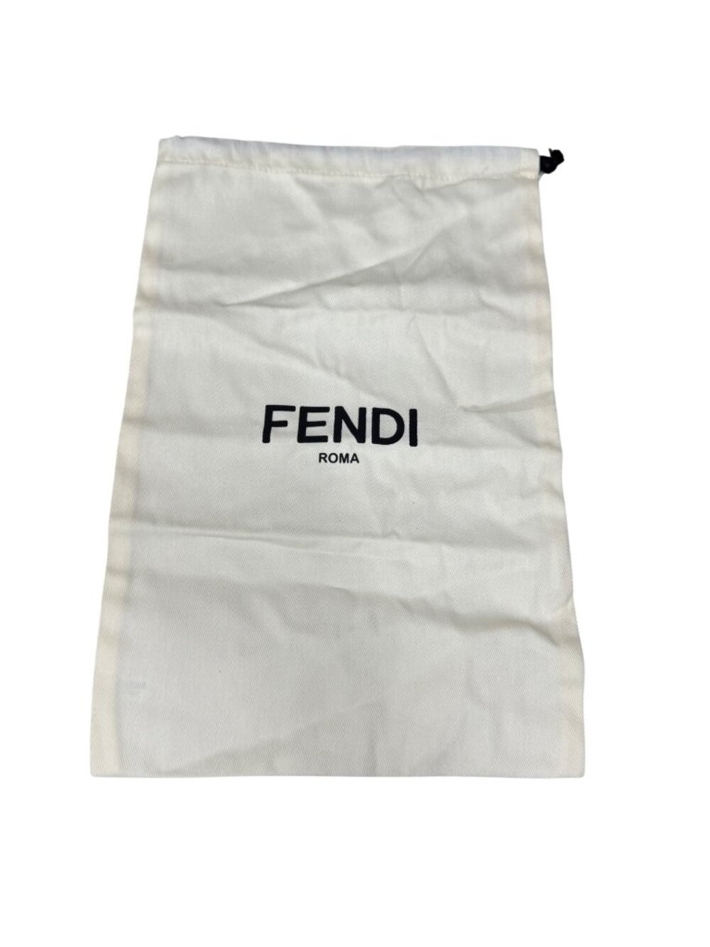 Fendi Roma Dust Bag Pouch Drawstring Wallet Clutch Black Logo 9X13 Authentic